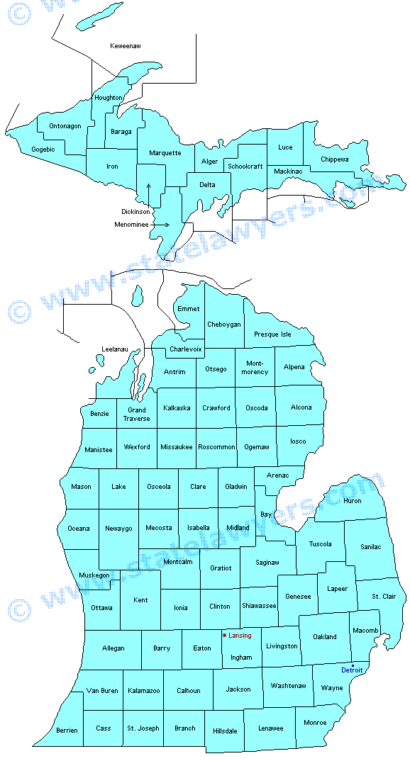 Michigan County Map