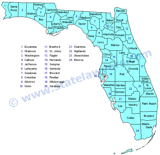Florida County Map